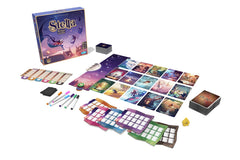 Asmodee Stella game in play with players sharing ideas.