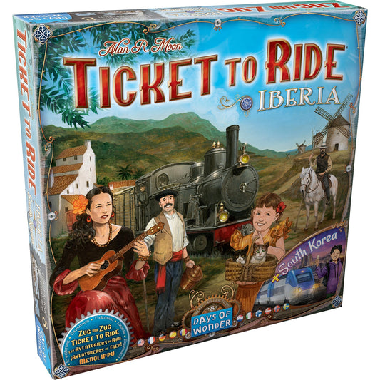 Asmodee Ticket to Ride Iberia map: explore vibrant routes across Spain and Portugal.