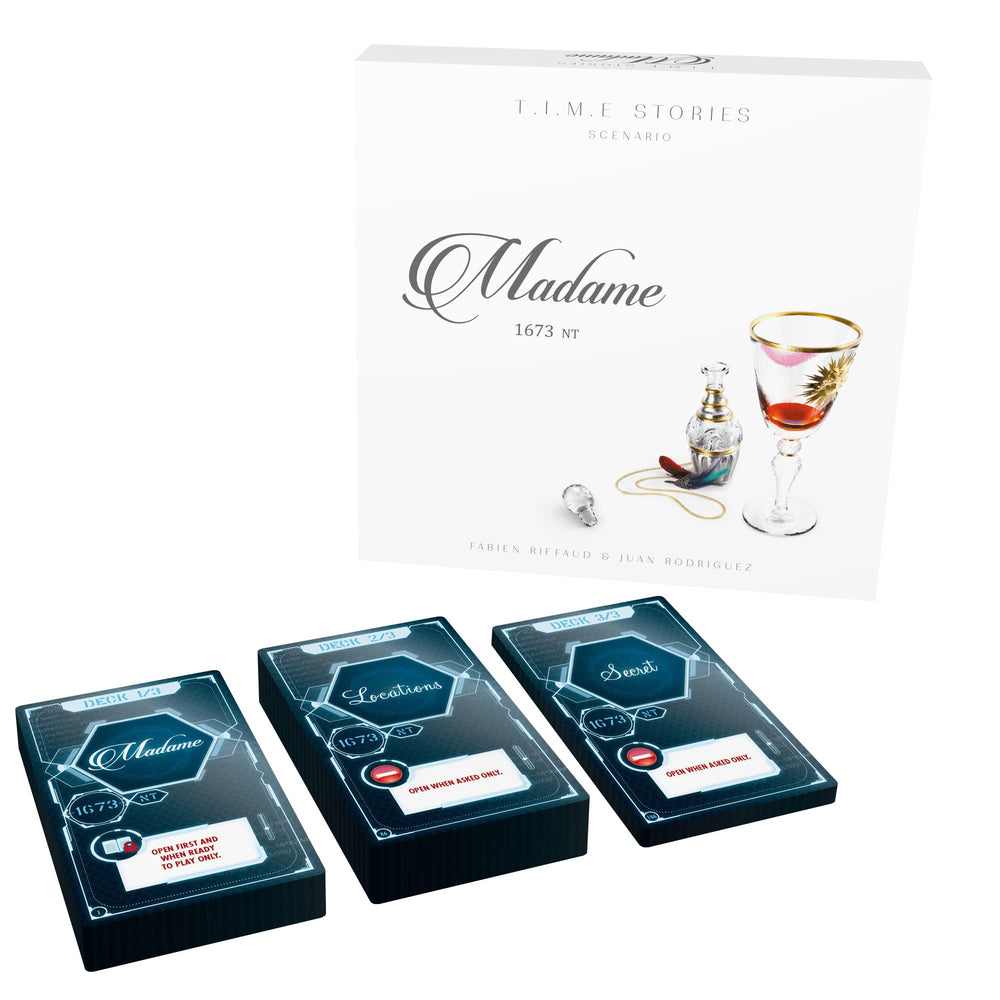 Asmodee TIME Stories Madame Expansion Versailles-themed components show the cooperative play potential