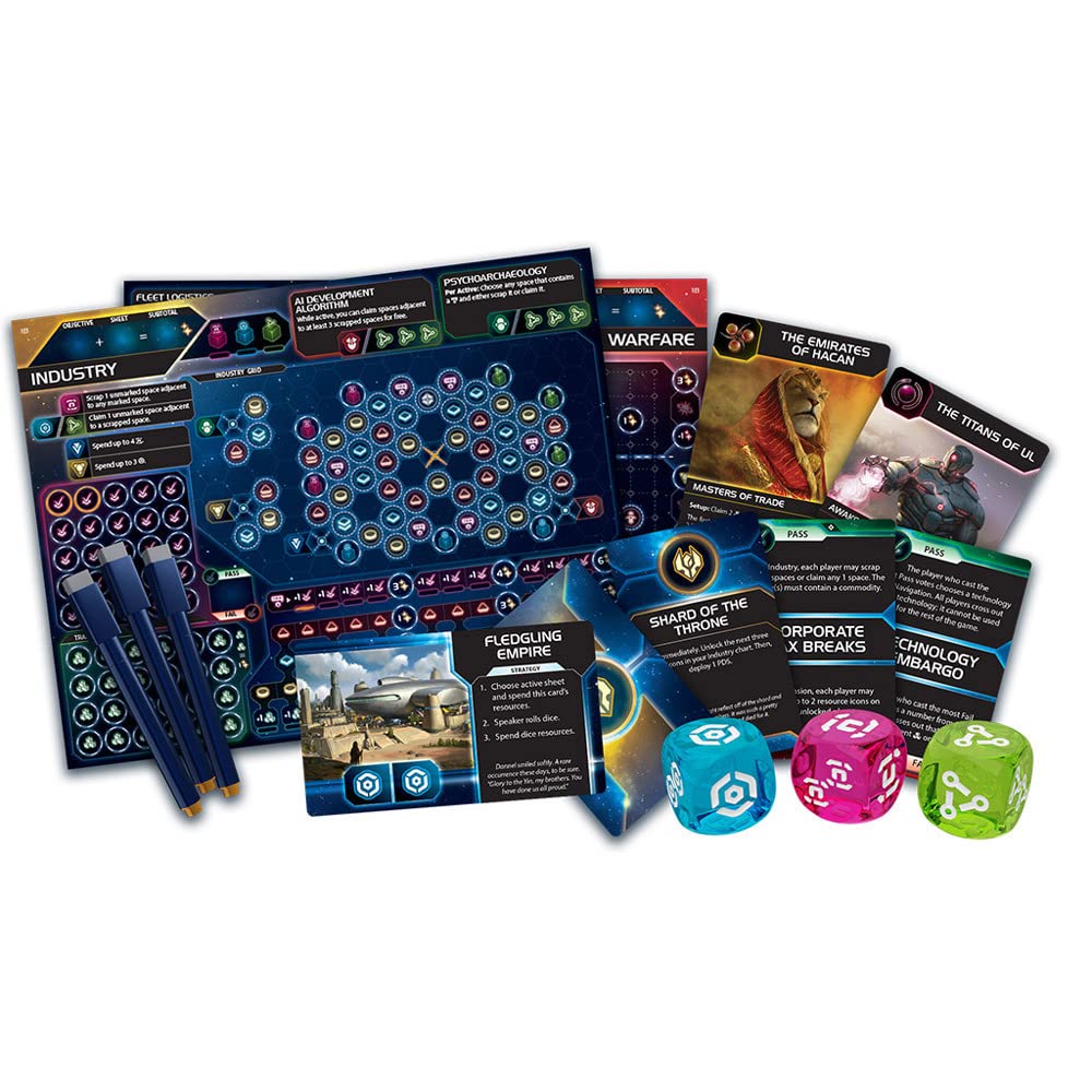 Asmodee Twilight Inscription gameplay area shows map and icons for strategic planning.