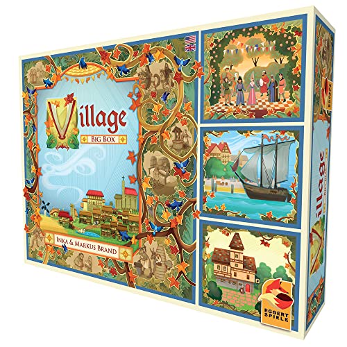 Asmodee Village Big Box Artwork features Chris Quilliams and Jacqui Davis visuals.