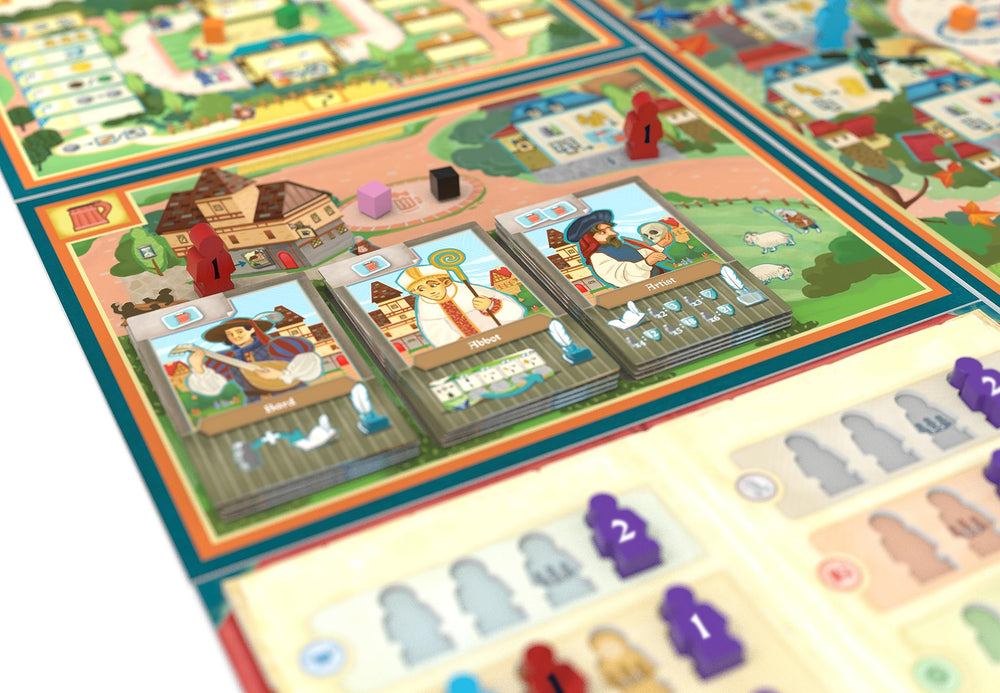 Asmodee Village Big Box Solo Mode board shows different expansion combos.