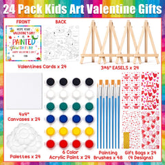 Asoulin 24 wooden easels offer sturdy support for group painting.