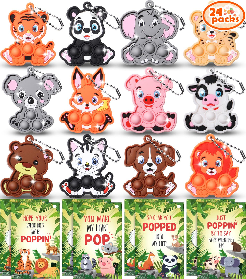Asoulin woodland fox pop fidget keychain for portable focus and play