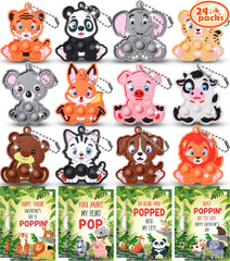 Asoulin woodland fox pop fidget keychain for portable focus and play