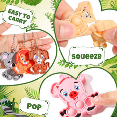 Asoulin woodland raccoon pop fidget keychain combines fun with concentration