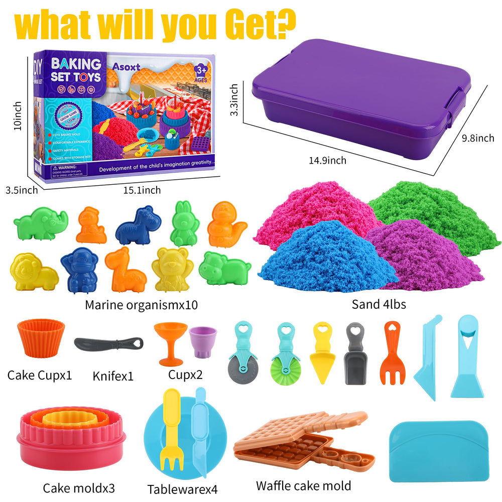 Asoxt green color sand 4lb for castle building and color mixing.