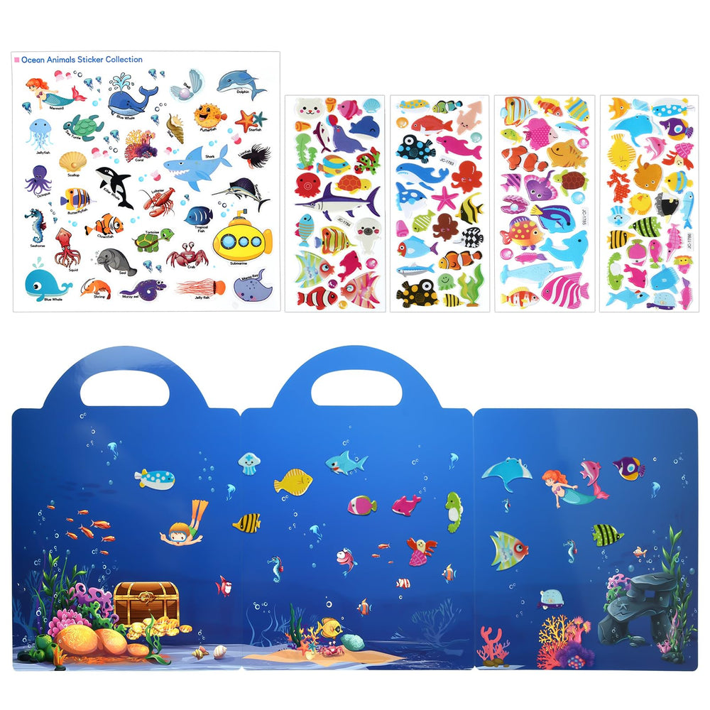ASTARON 3D ocean animals stickers close-up showing texture