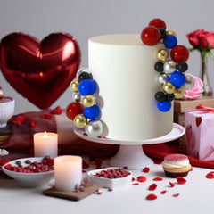 Astaron 2cm gold ball topper adds festive sparkle.