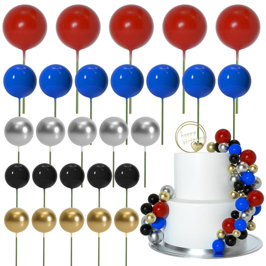 Astaron ball cake topper 2cm red adds vibrant height to celebrations.