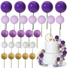 ASTARON dark purple ball cake topper 2 cm for elegant cake decoration