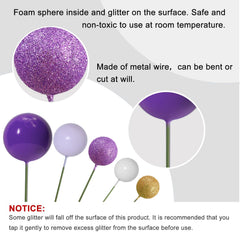 ASTARON glitter purple 3 cm toppers sparkle on celebration cakes
