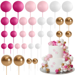 ASTARON gold ball cake topper 2cm for elegant wedding cake decor