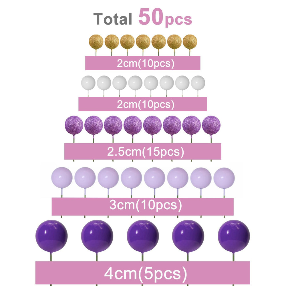 ASTARON light purple 2.5 cm ball topper adds soft color to cupcakes
