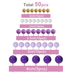ASTARON light purple 2.5 cm ball topper adds soft color to cupcakes