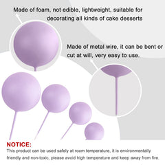 ASTARON foam and wire ball toppers inserted into cake for easy, time-saving decoration.