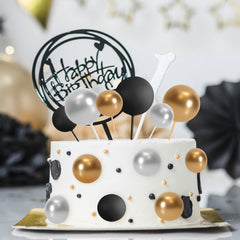 ASTARON black 2cm ball cake topper versatile decor