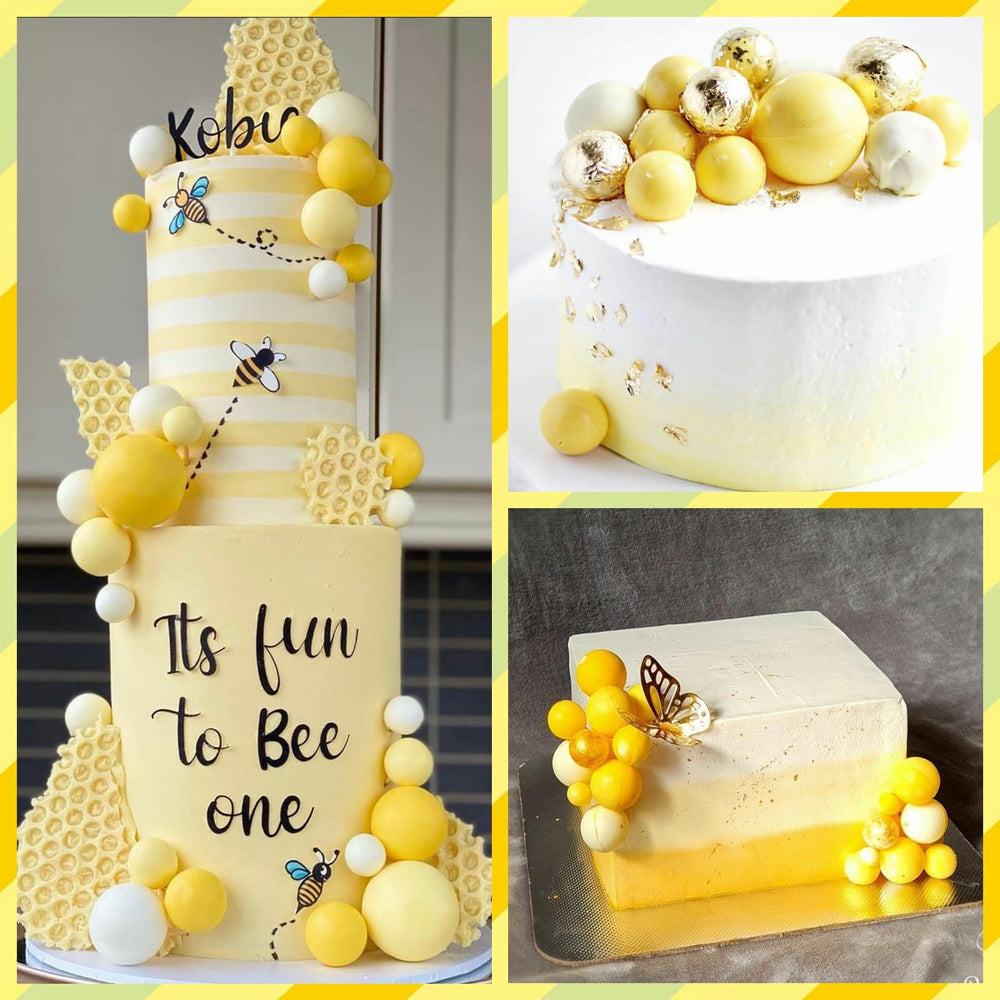 ASTARON 4cm offwhite ball topper for festive desserts