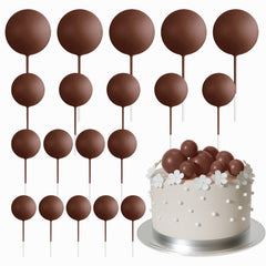 ASTARON brown ball cake topper 2cm adds playful height to desserts.
