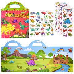 ASTARON dinosaur sticker book cover for travel-friendly fun