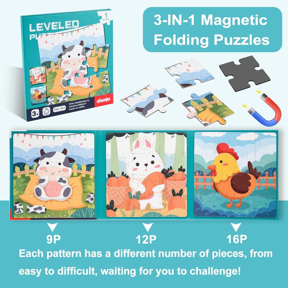 ASTARON magnetic farm puzzle cow side: engaging pattern play for toddlers.