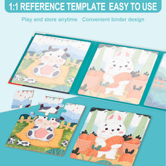 ASTARON magnetic farm puzzle hen side: colorful scenes for quiet learning sessions.