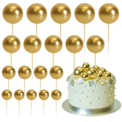ASTARON gold ball cake topper 2 cm for elegant cake décor