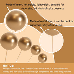 ASTARON gold ball cake topper 3 cm adds playful color to desserts