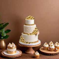 ASTARON gold ball toppers set, 20 pieces, for parties and weddings