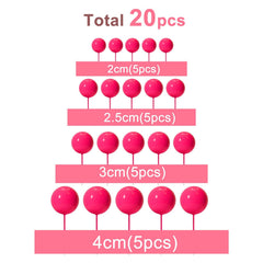 ASTARON hot pink ball cake topper 2.5cm for easy decorating and party vibes.