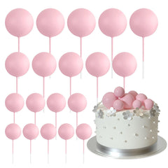 ASTARON light pink ball cake topper, 2cm, adds playful color to cakes and desserts.