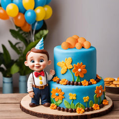 ASTARON orange ball toppers on ice cream for playful desserts.