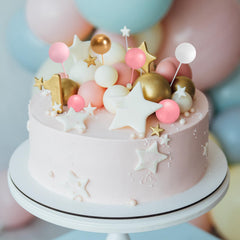 ASTARON pink multi-color toppers ideal for baby showers and birthdays.