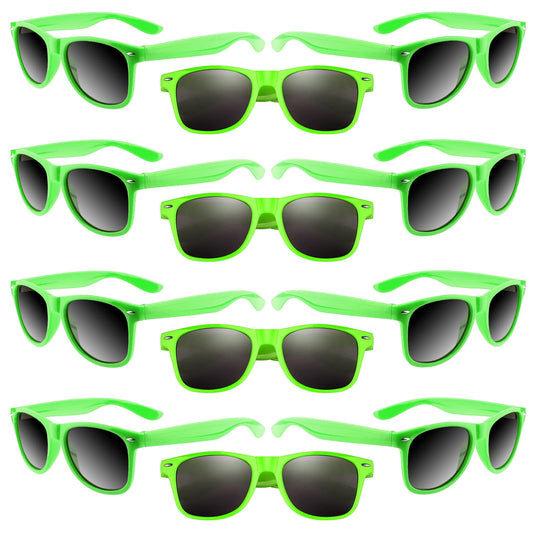 ASTARON neon party sunglasses front view in vibrant green for bold beach party looks.