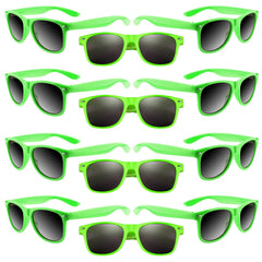 ASTARON neon party sunglasses front view in vibrant green for bold beach party looks.