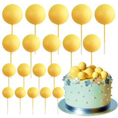 ASTARON yellow 0.79-inch ball cake topper adds vibrant color to cakes