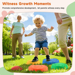 Astrell obstacle course setup using stepping stones to boost balance and coordination