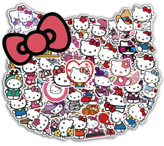 Asverbet Hello Kitty sticker pack cover, bright assortment for laptops and water bottles.