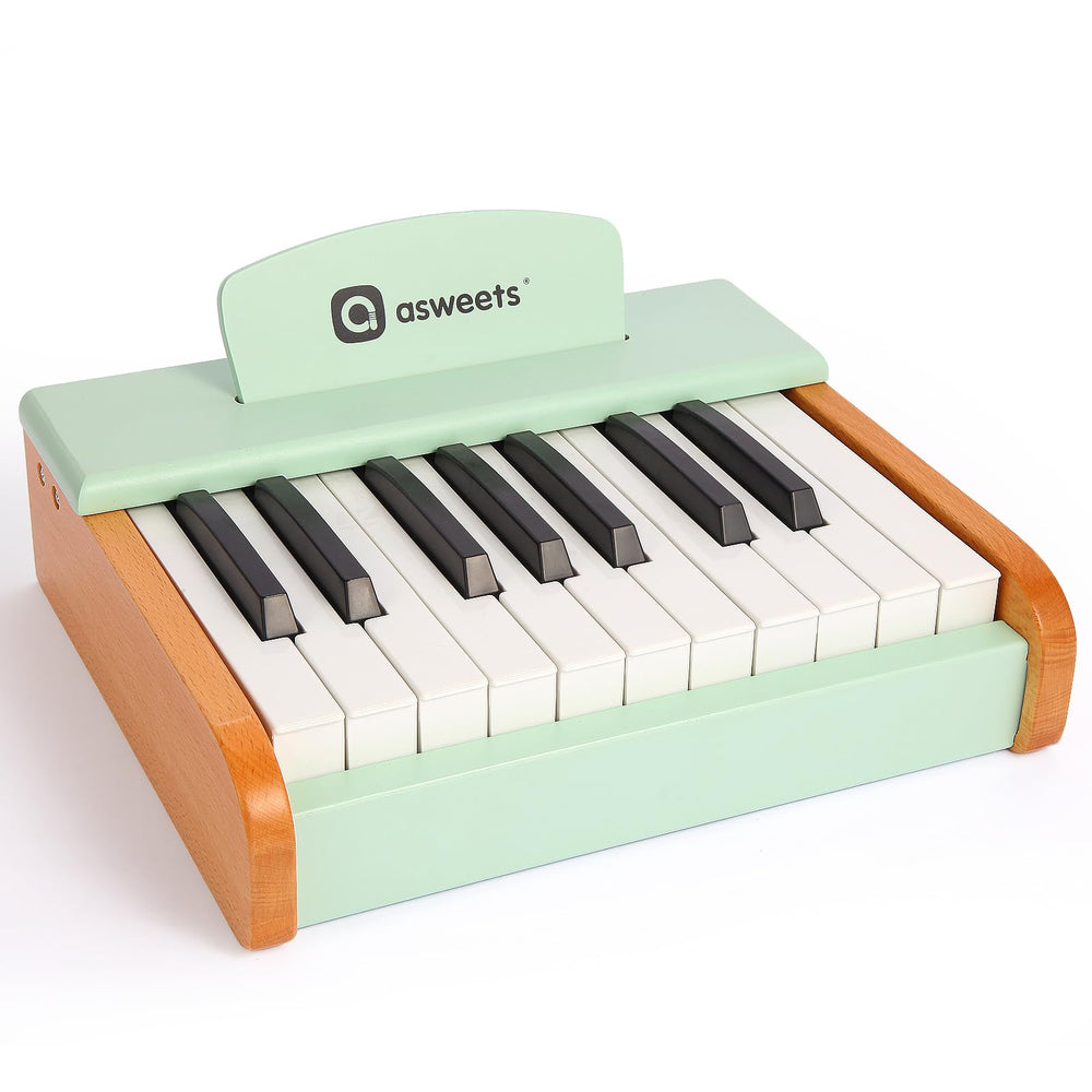 Asweets 18-keys wooden piano for kids, inviting early music exploration.