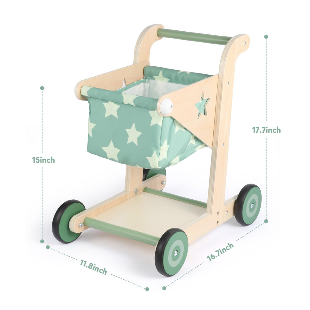 Asweets baby walker side view shows sturdy build and smooth wheels.