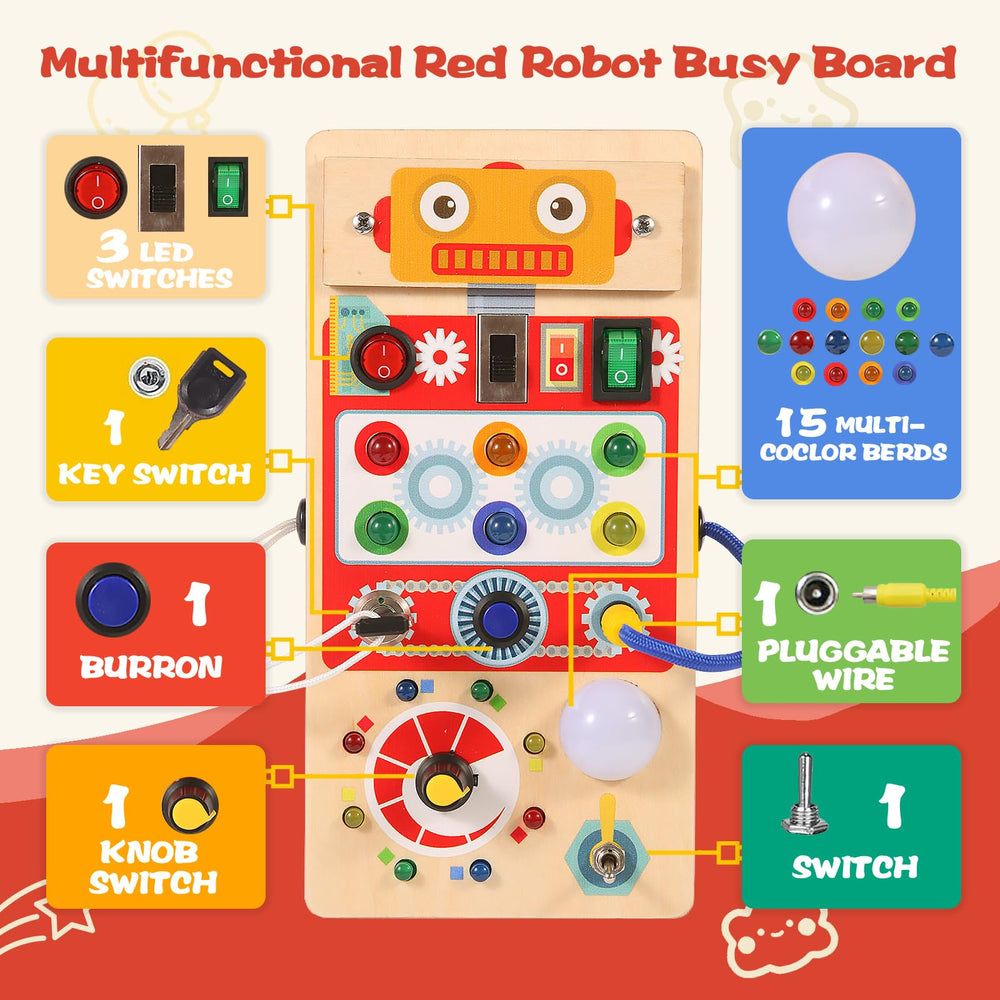 Asweets Montessori Busy Board – pluggable wire detail for exploration.