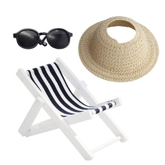 ATCCPYDM 17cm doll beach hat with realistic texture for pretend play