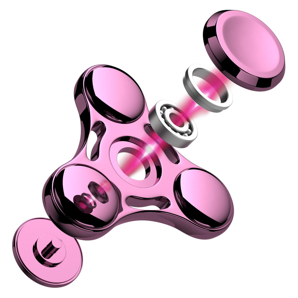 ATESSON pink fidget spinner metal bearing delivers smooth high-speed spins.