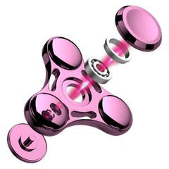 ATESSON pink fidget spinner metal bearing delivers smooth high-speed spins.