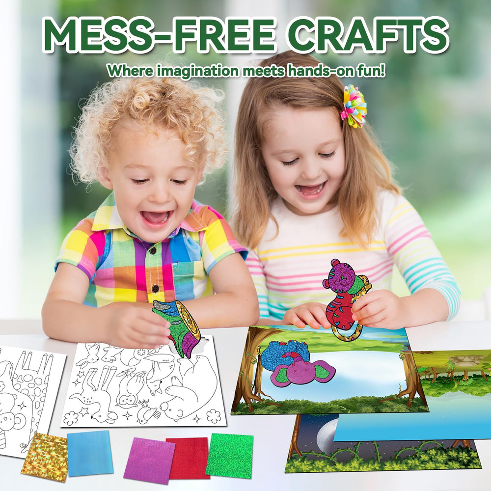 ATFUNSHOP Magical Foil Art sea turtle canvas suits kids learning ocean habitats.