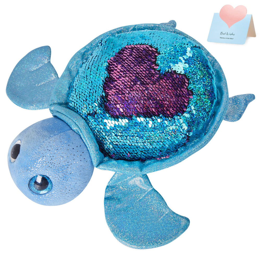 Athoinsu sequin turtle shell glitter plush toy, a sparkly display piece and cuddle companion.