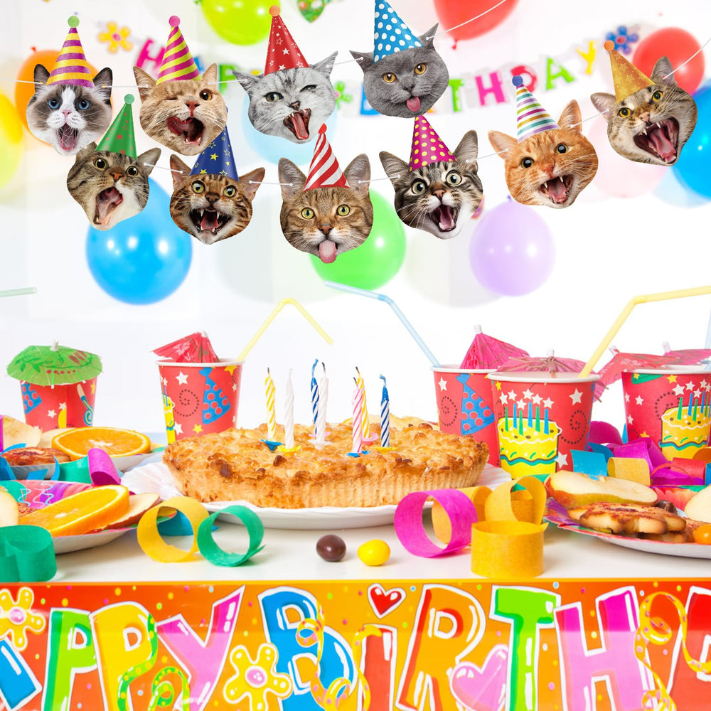 Atiloy cat banner wall decoration brightens any party space.