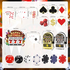 Atiloy poker and dice set cake toppers enhance theme events