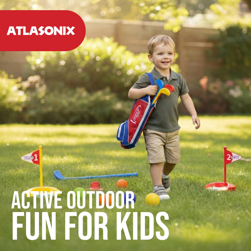 Atlasonix toddler golf set gloves provide comfortable grip for little swings.