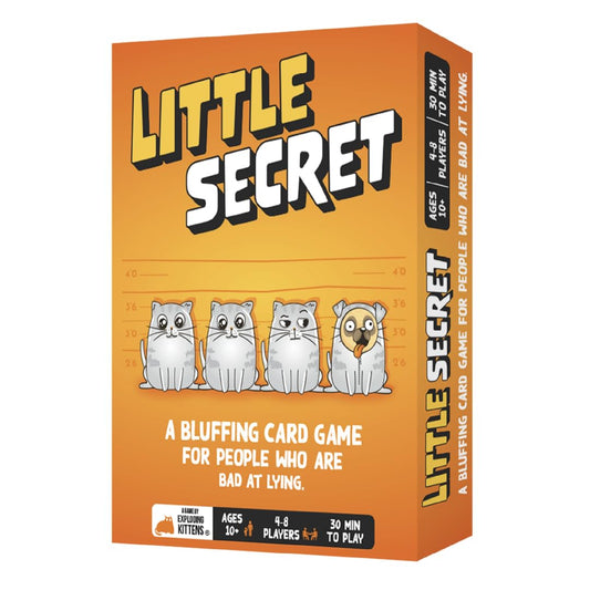 ATM Gaming Little Secret gameboard in play for family night bluffing fun